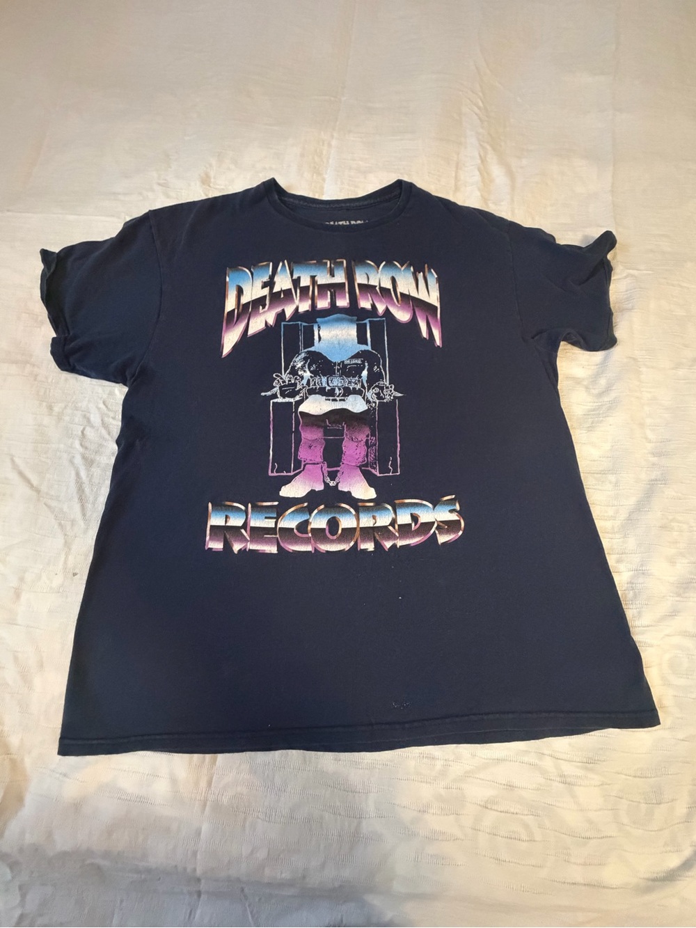 Death Row Records Graphic T Shirt Men’s Large Navy Hip Hop Rap Tee